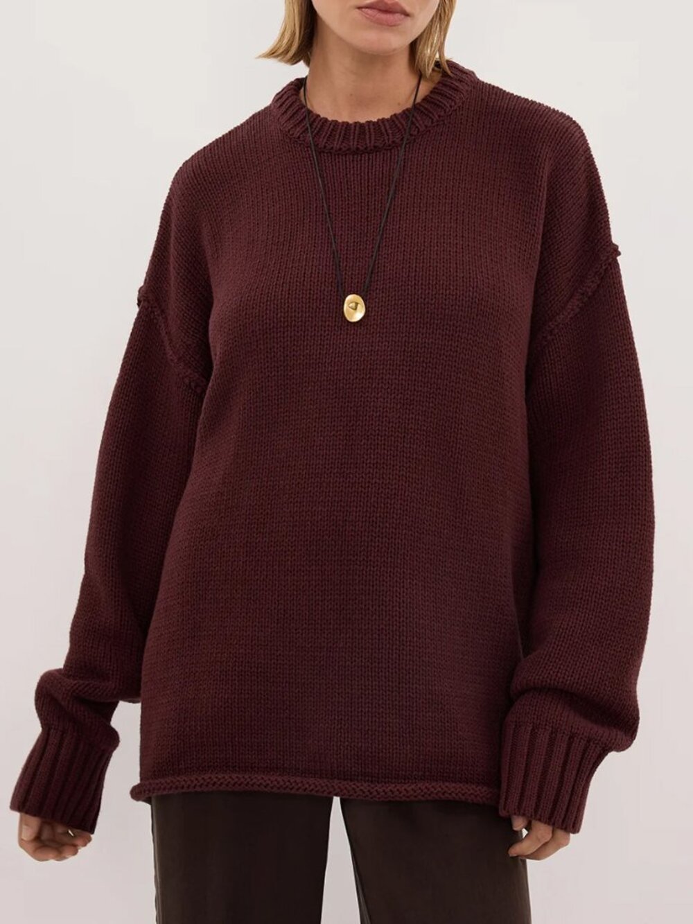 DISSH Roy Walnut Oversized Longline Knit Jumper Sweater Size M Wool Blend $226